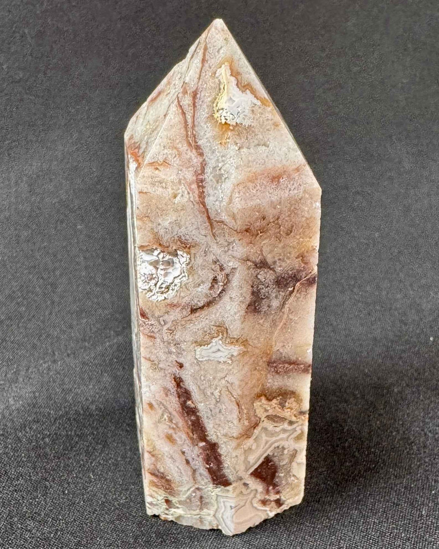 Mexican Crazy Lace Agate Tower - Powers Gems