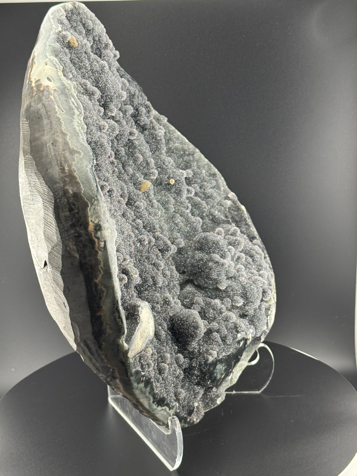 Black Chalcedony and Calcite Plate