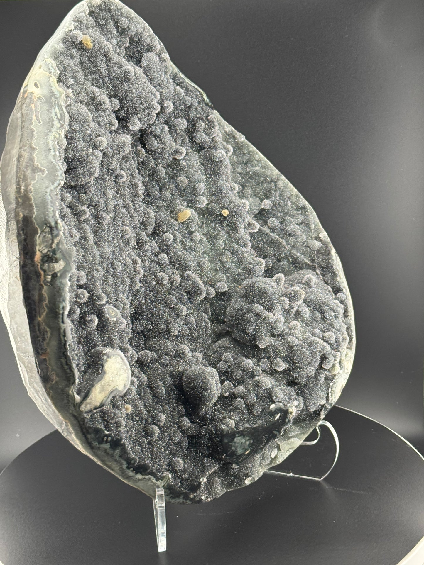 Black Chalcedony and Calcite Plate