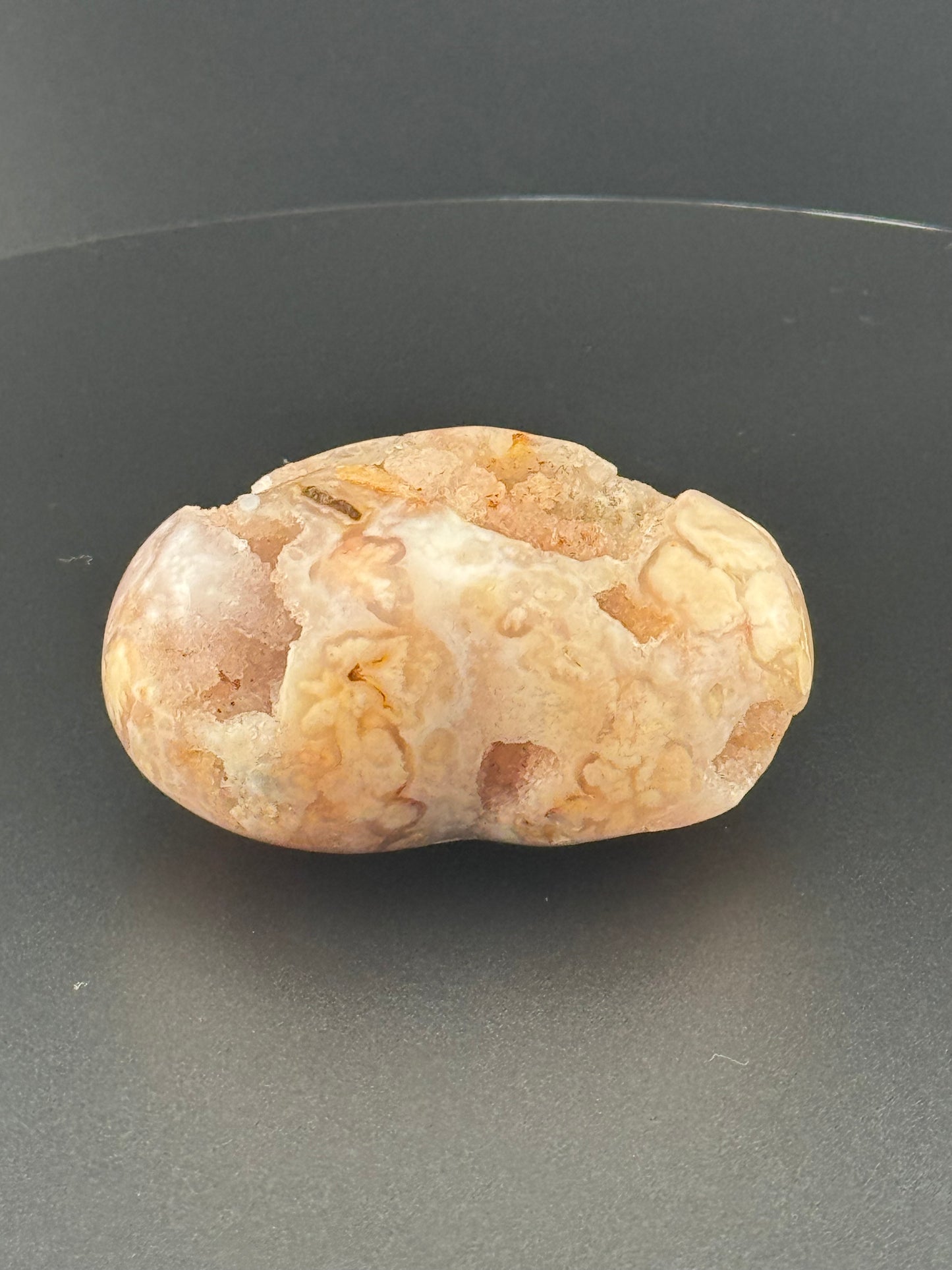 Pink Flower Agate Druzy Heart