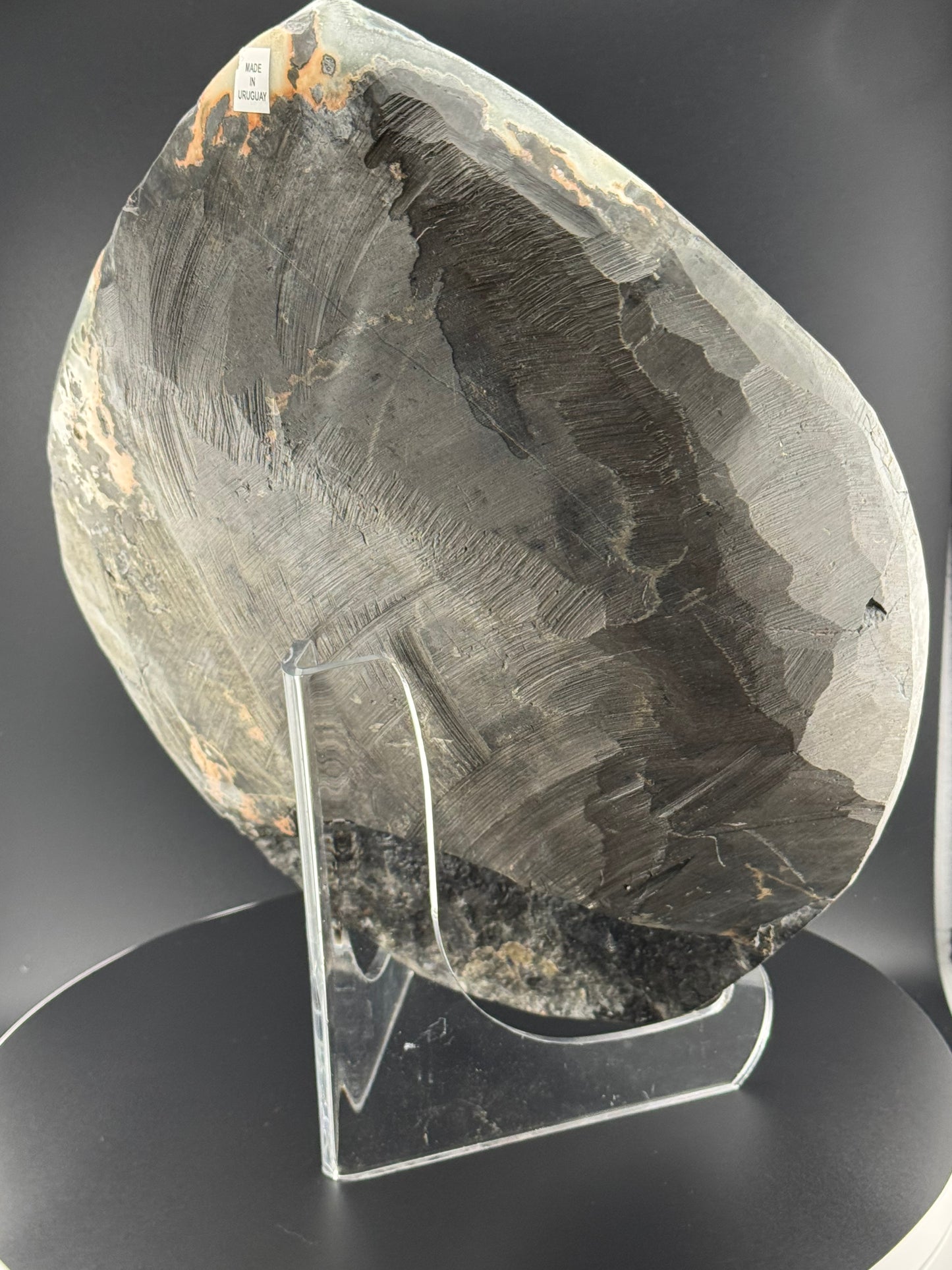 Black Chalcedony and Calcite Plate
