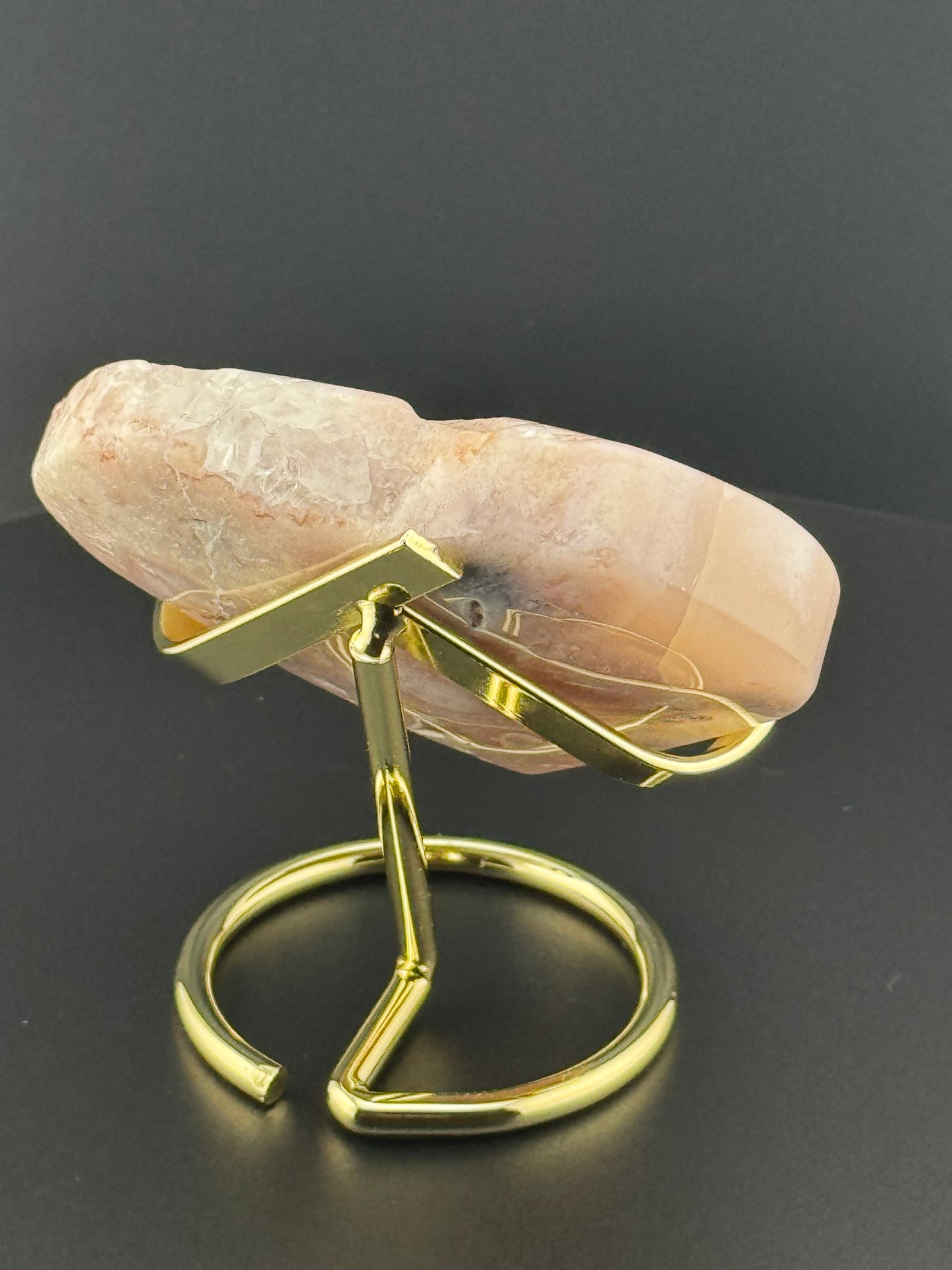 Pink Flower Agate Heart
