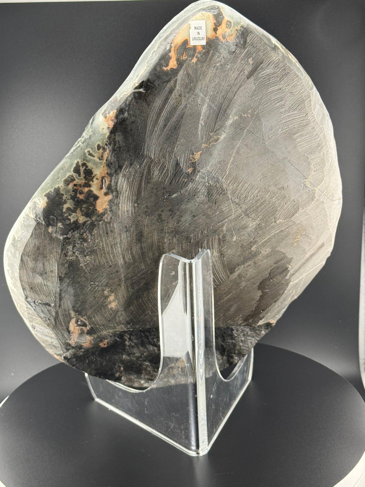 Black Chalcedony and Calcite Plate