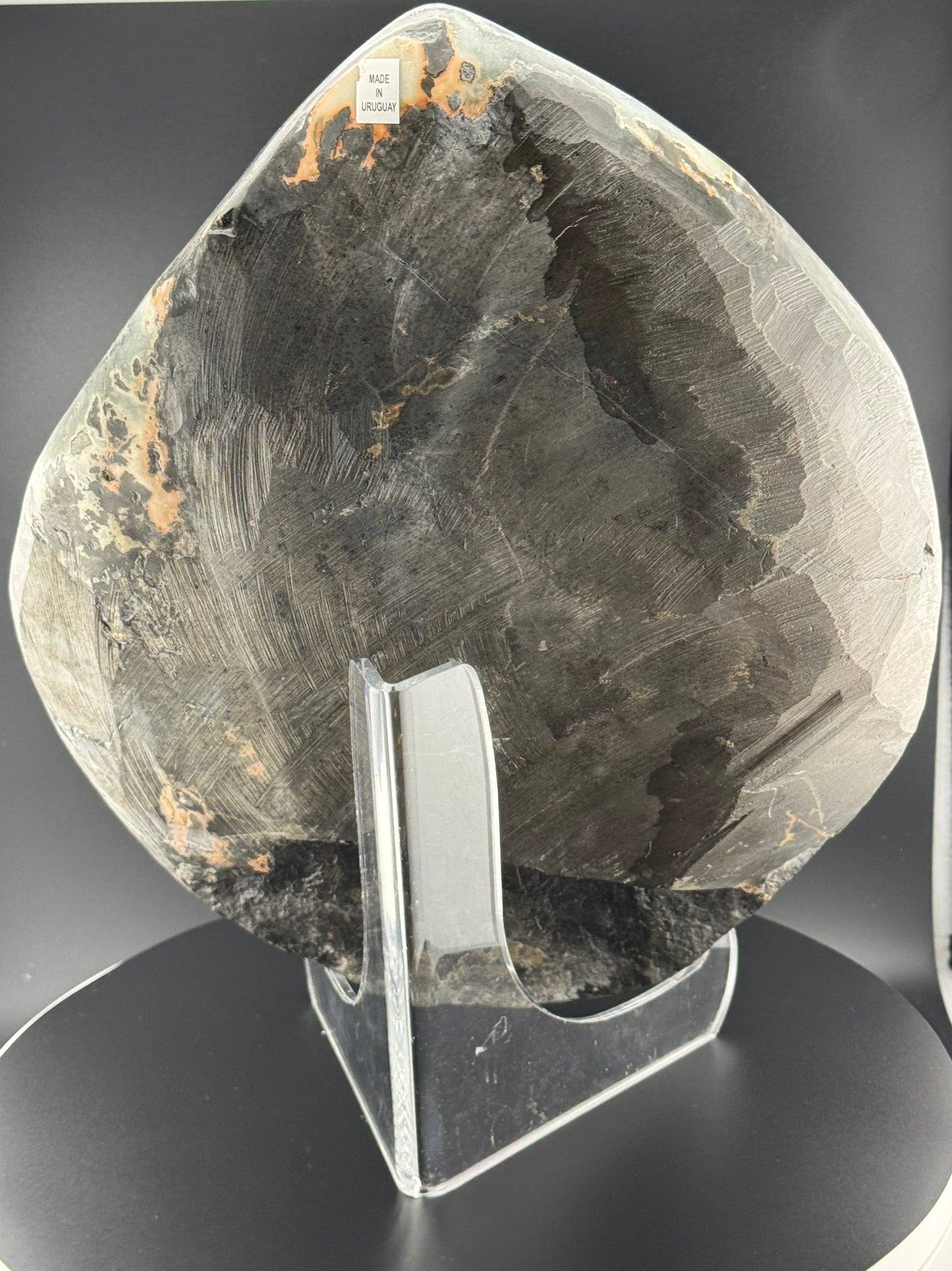 Black Chalcedony and Calcite Plate