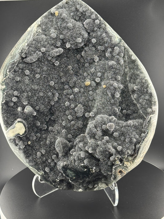 Black Chalcedony and Calcite Plate