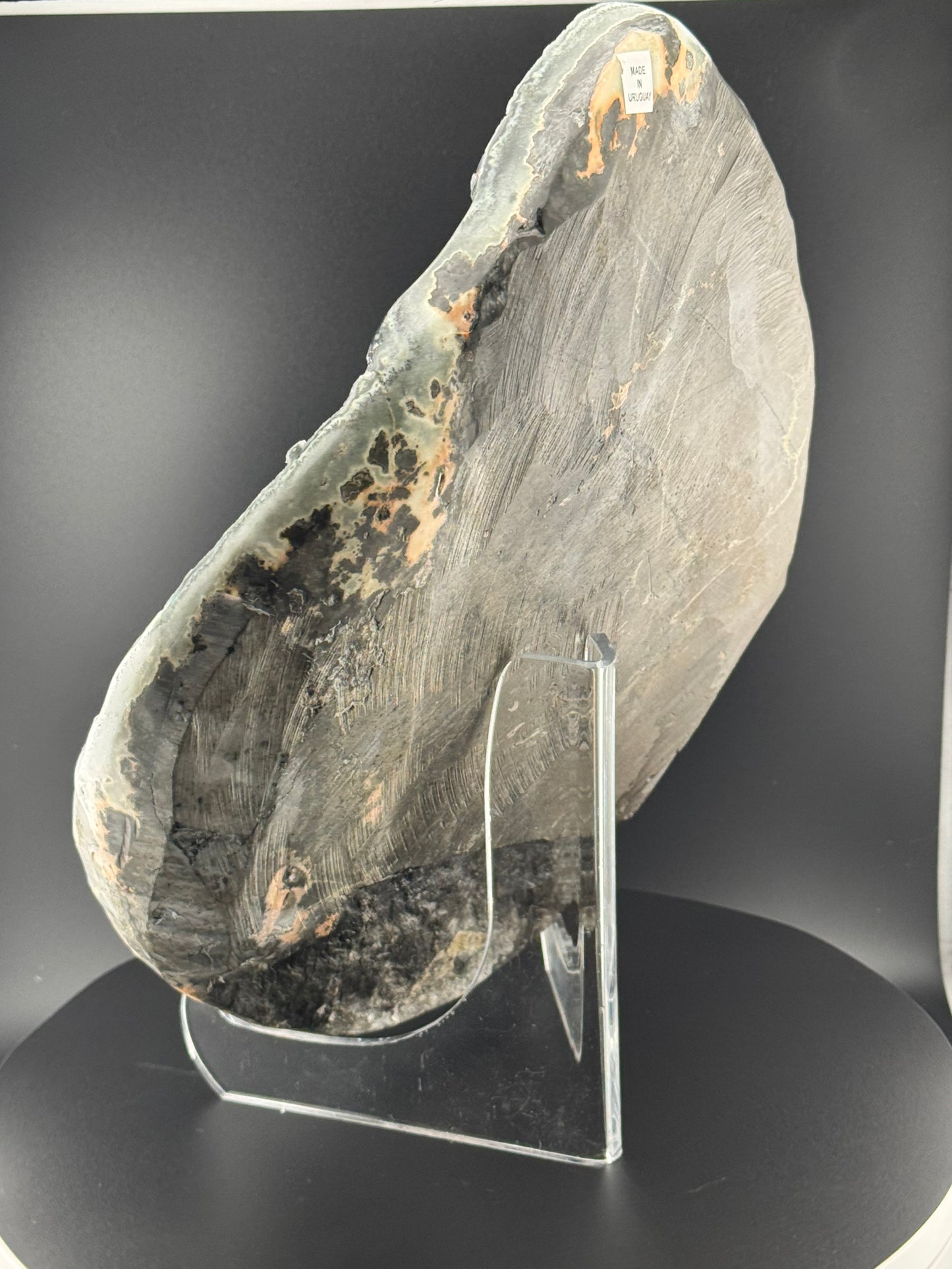Black Chalcedony and Calcite Plate