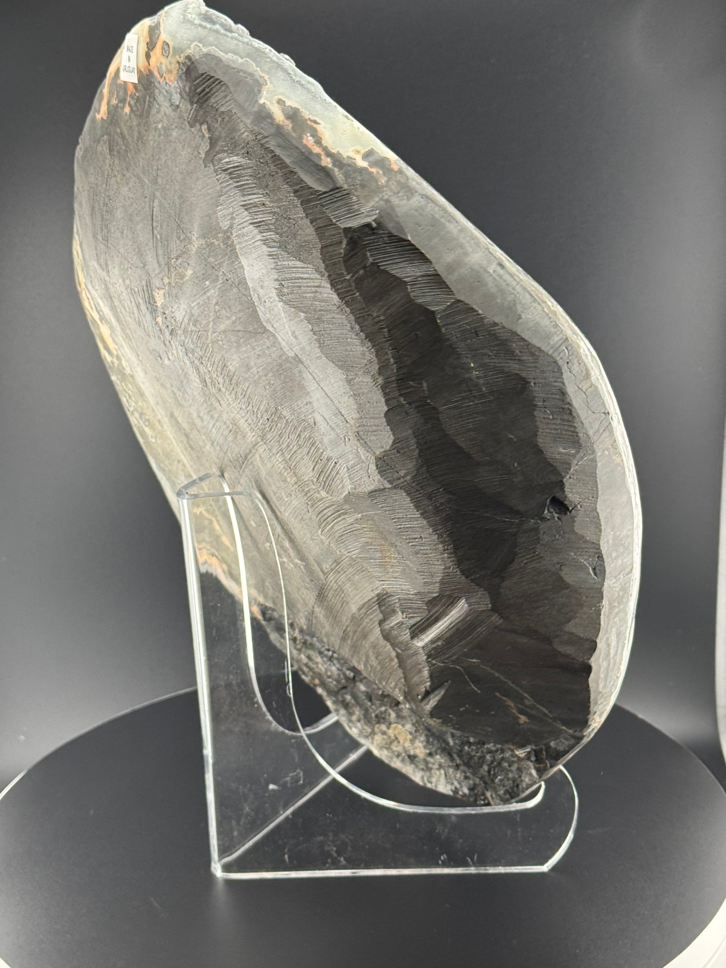 Black Chalcedony and Calcite Plate