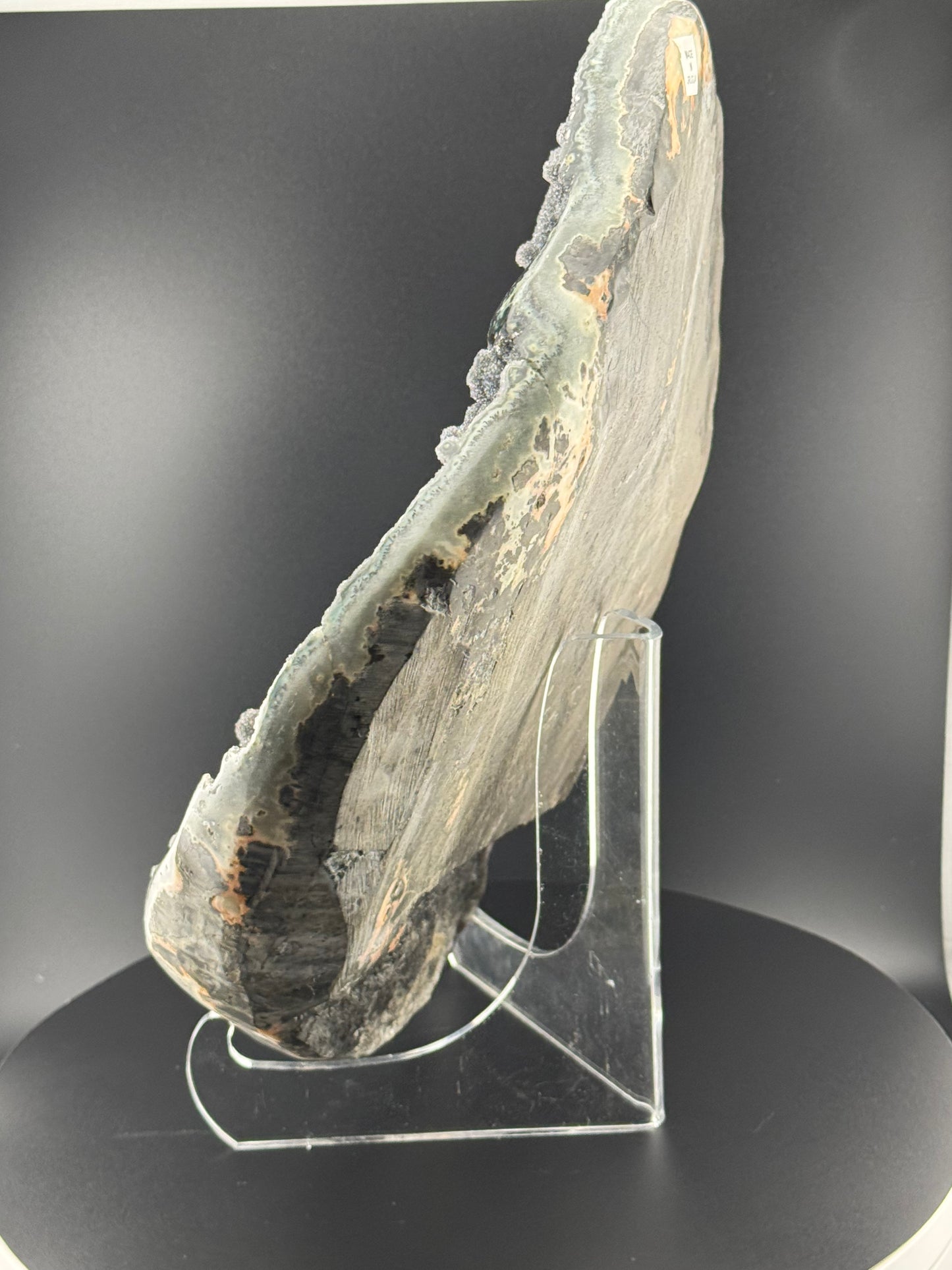 Black Chalcedony and Calcite Plate