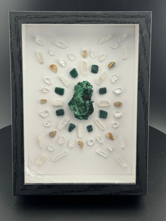 Malachite Crystal Shadowbox
