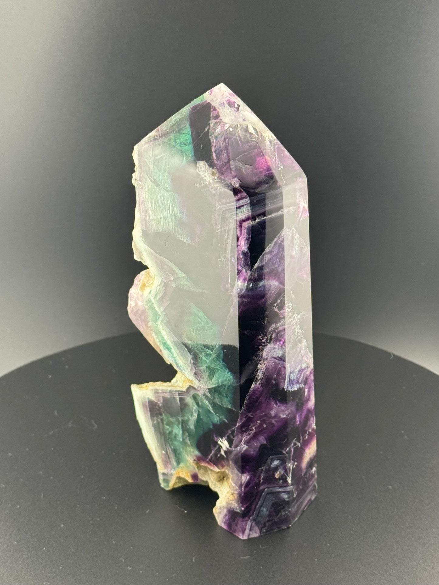 Fluorite Point with Natural Druzy Matrix