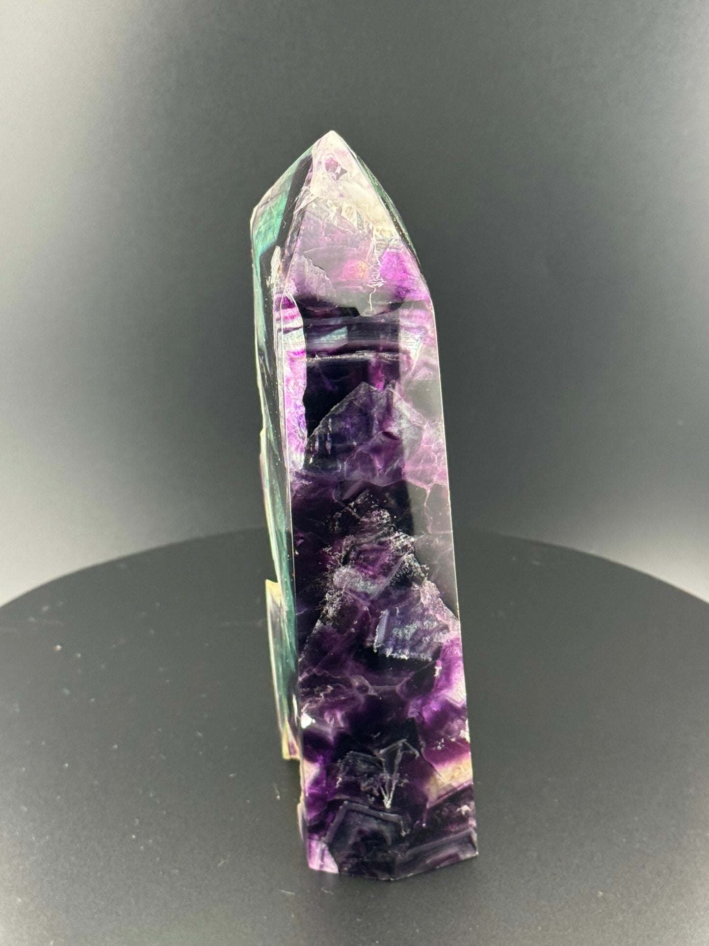 Fluorite Point with Natural Druzy Matrix