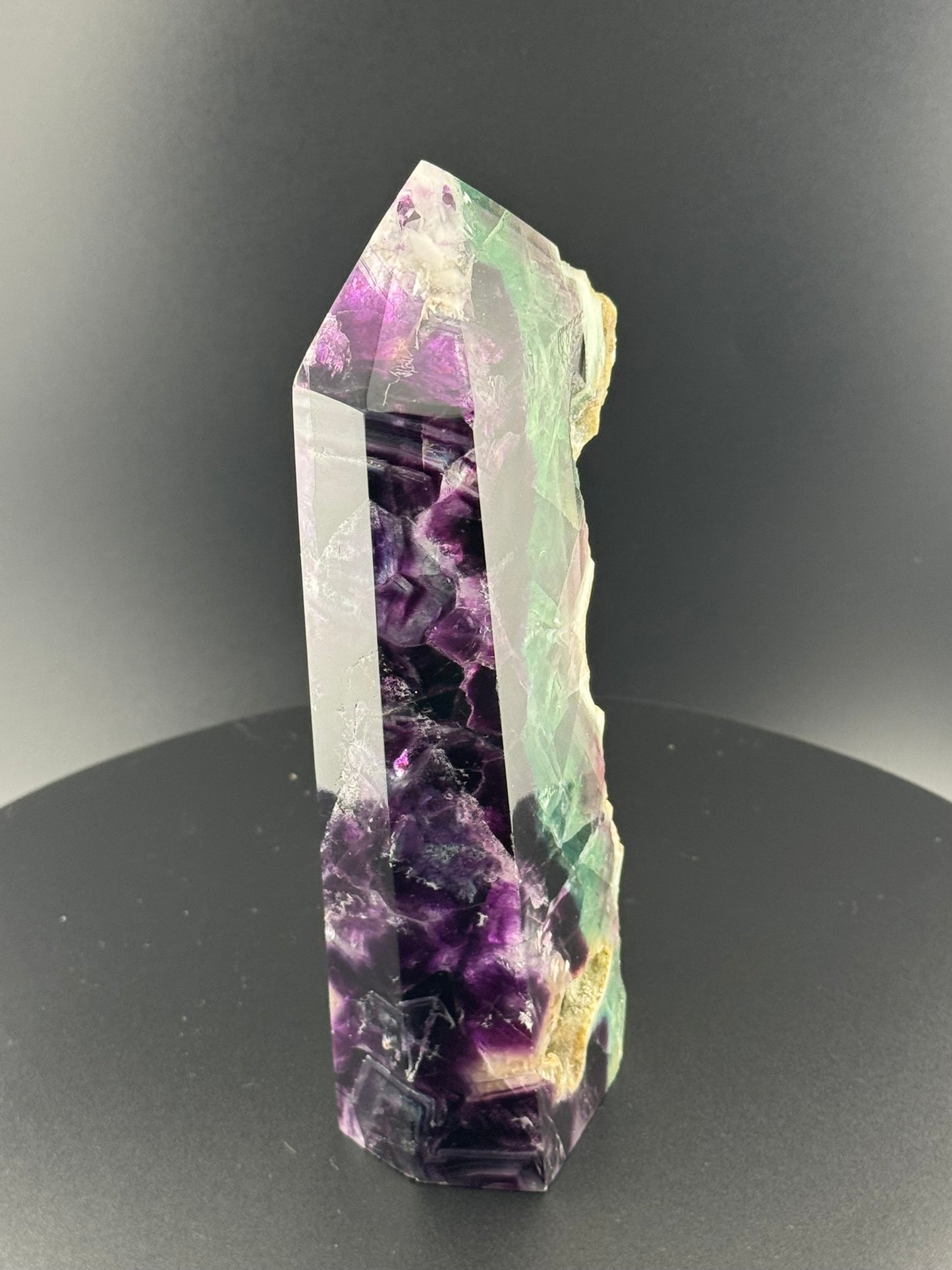 Fluorite Point with Natural Druzy Matrix