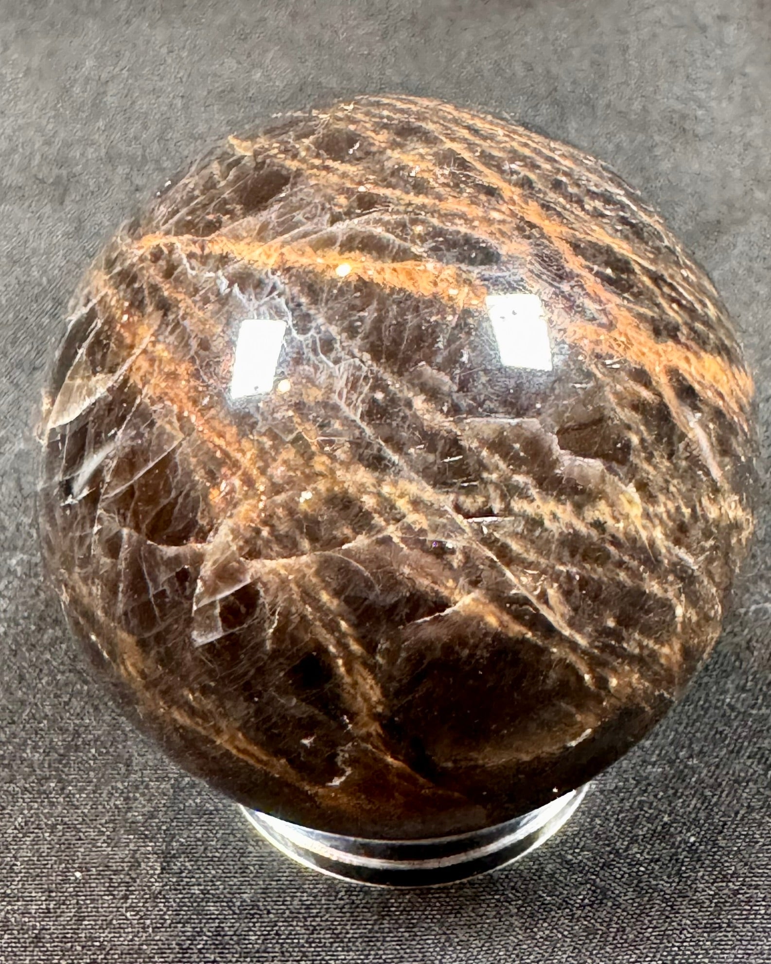 Black Moonstone Sphere - Powers Gems