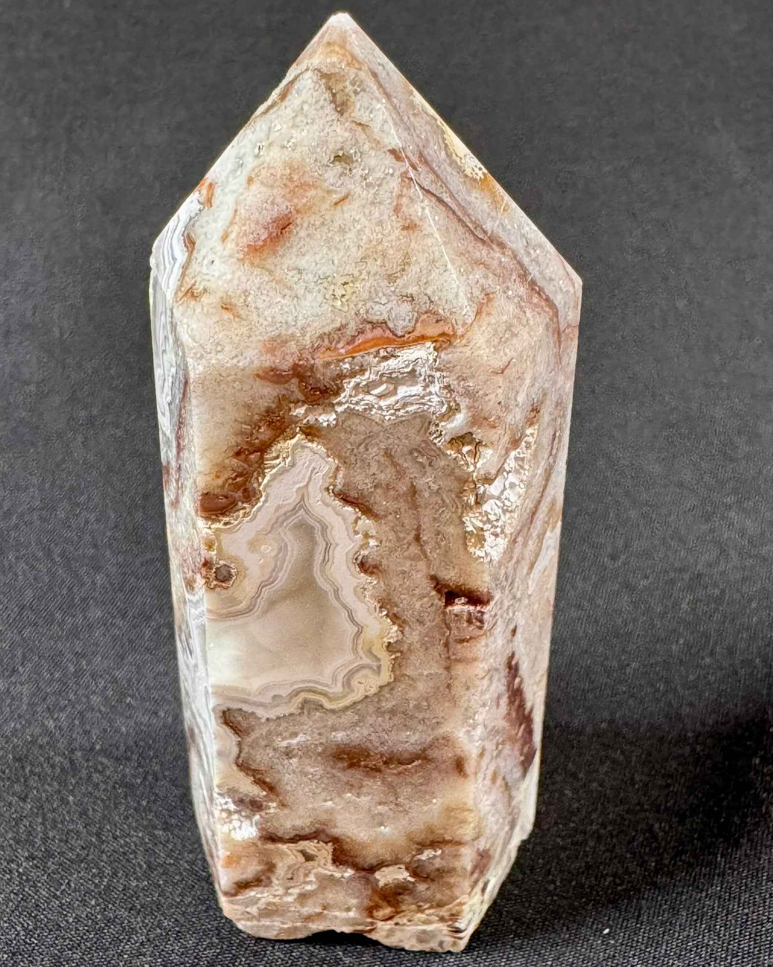 Mexican Crazy Lace Agate Tower - Powers Gems