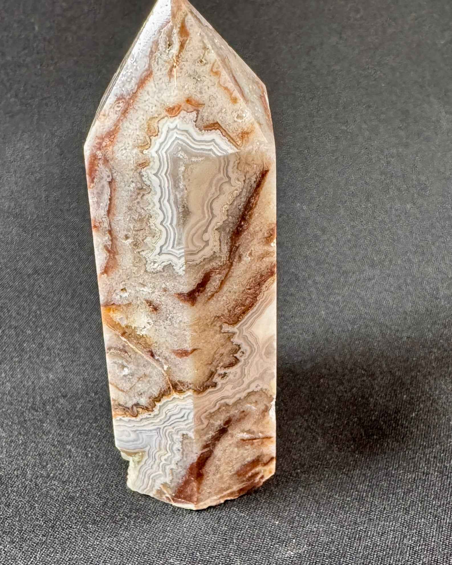 Mexican Crazy Lace Agate Tower - Powers Gems