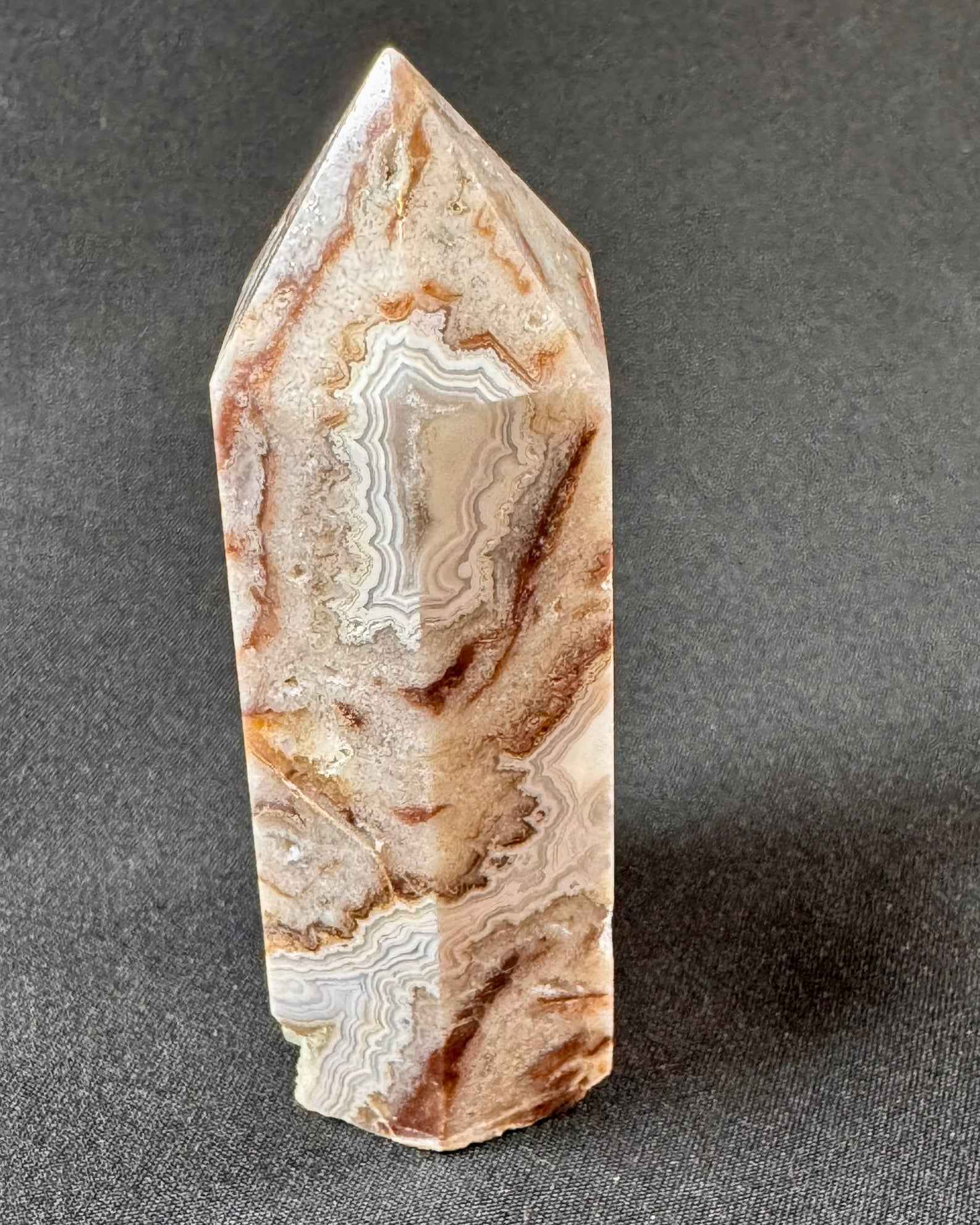 Mexican Crazy Lace Agate Tower - Powers Gems