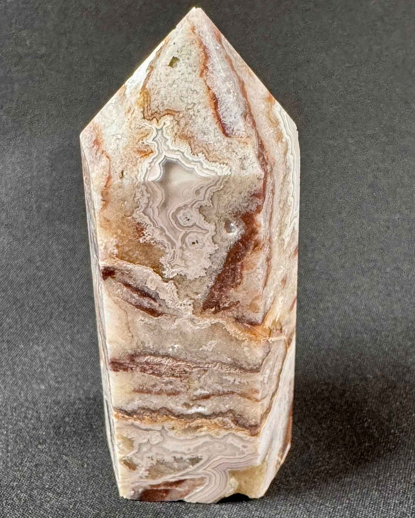 Mexican Crazy Lace Agate Tower - Powers Gems