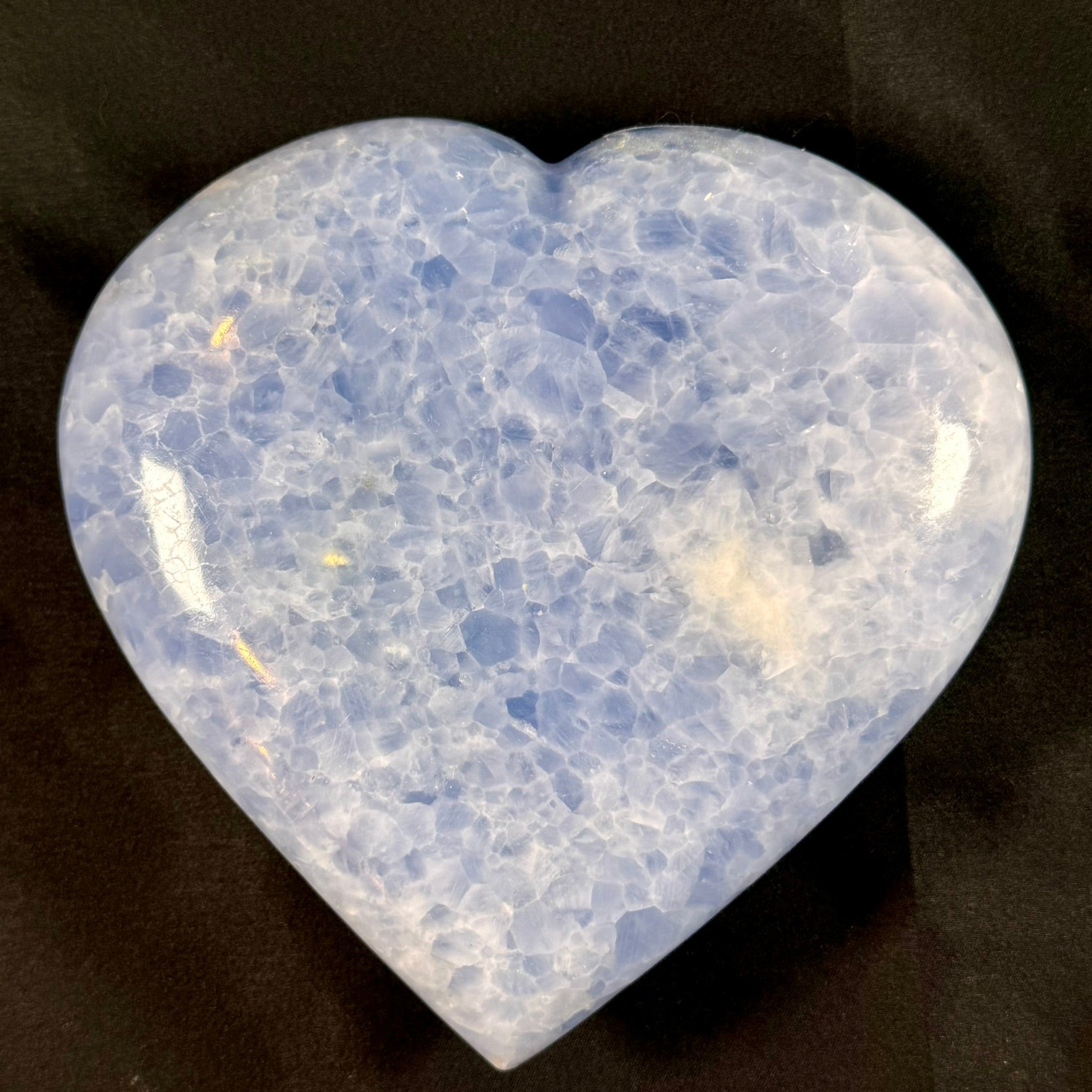 Blue Celestite Heart - Powers Gems
