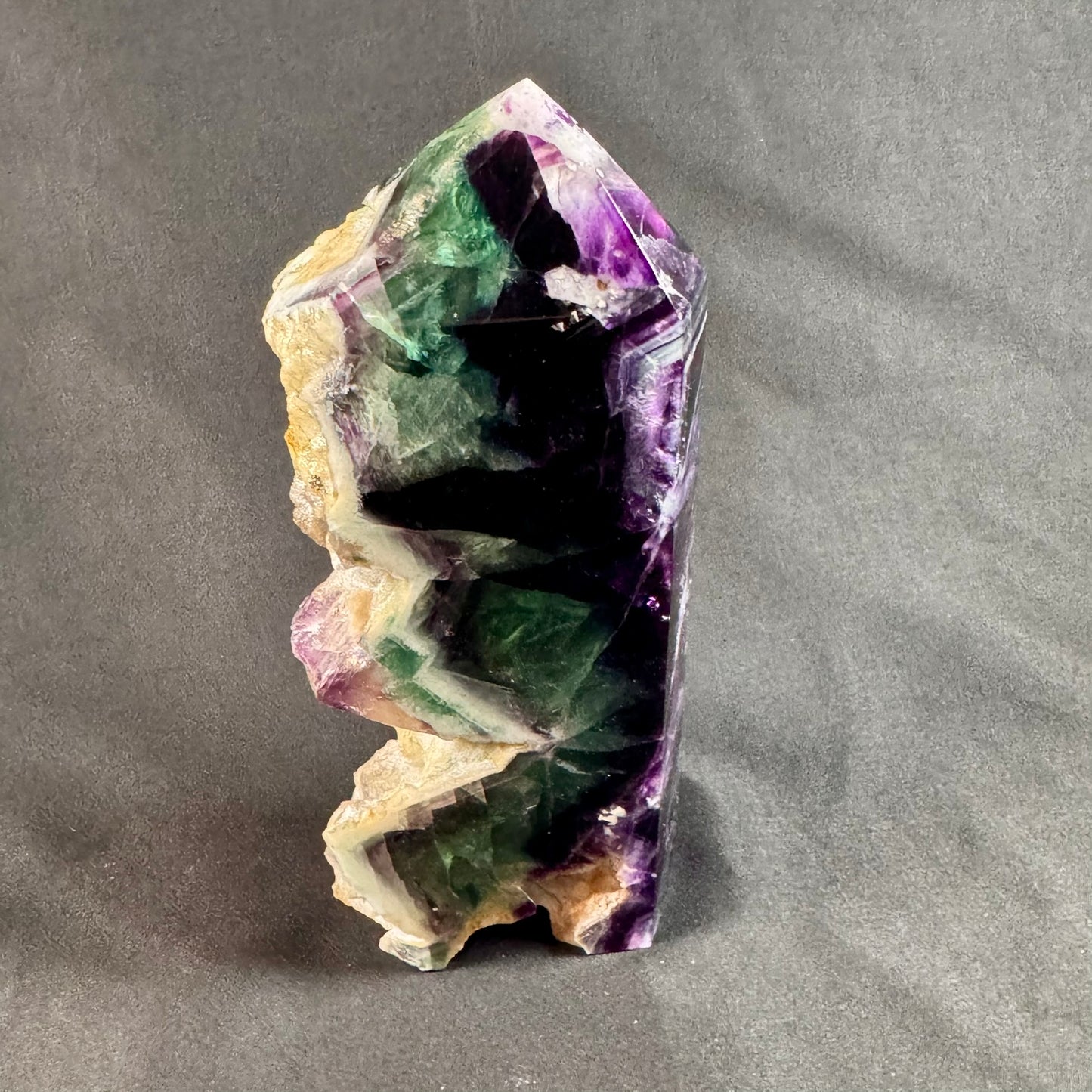 Fluorite Point with Natural Druzy Matrix - Powers Gems