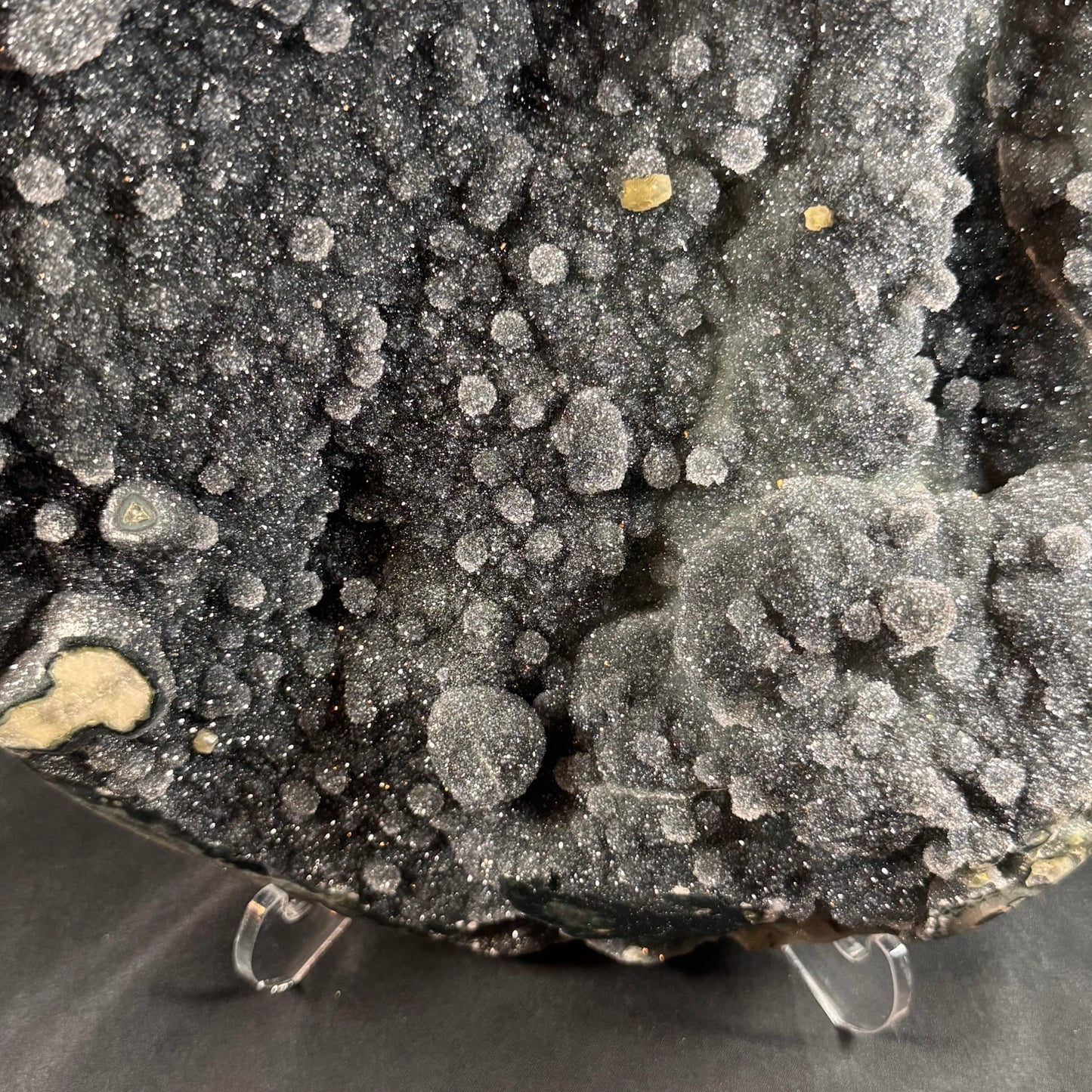 Black Chalcedony Plate with Calcite - Powers Gems