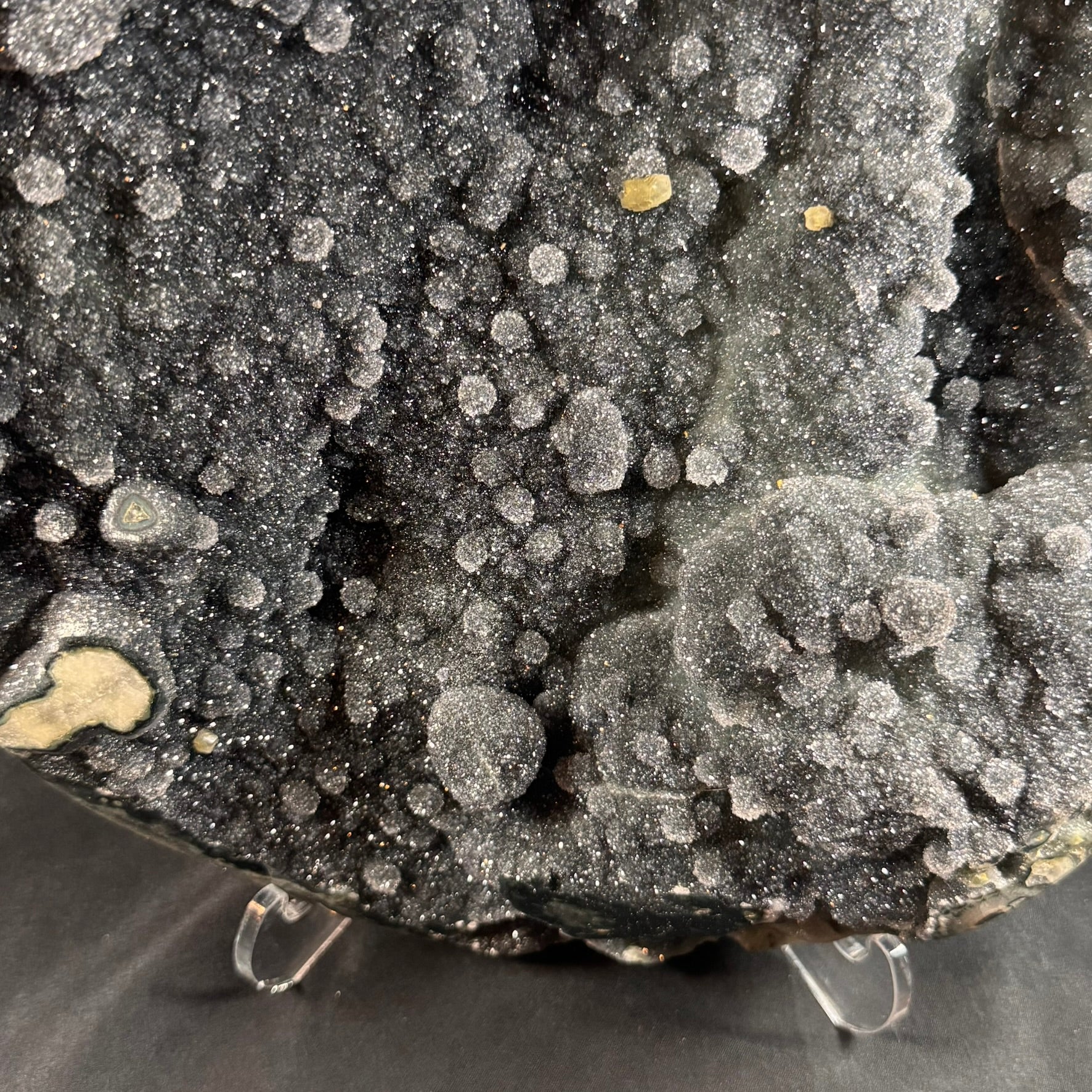 Black Chalcedony Plate with Calcite - Powers Gems
