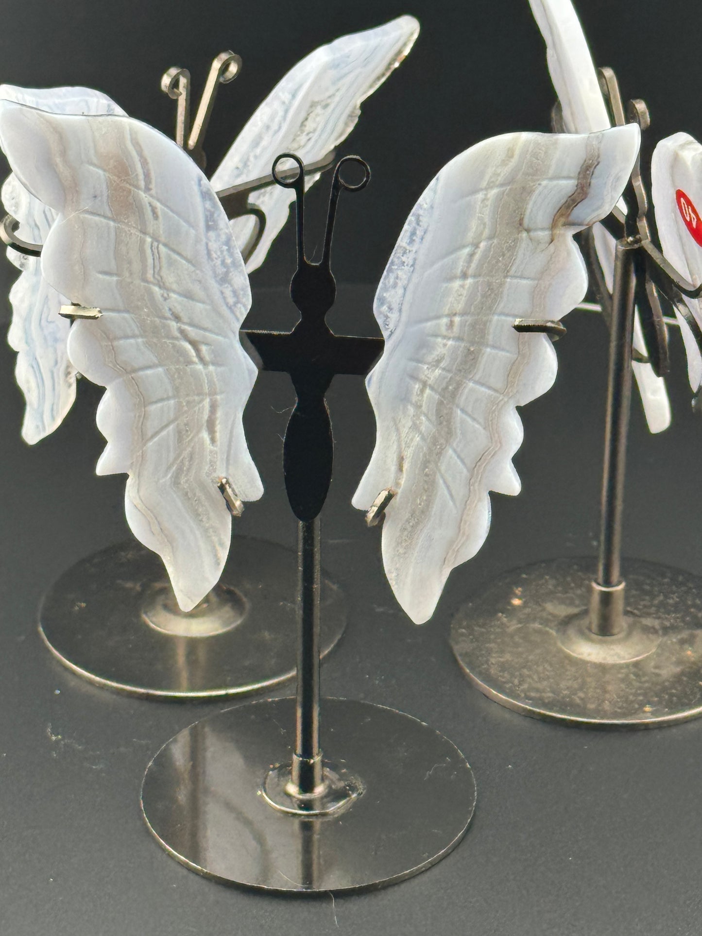 Blue Lace Agate Butterflys (w Stand)