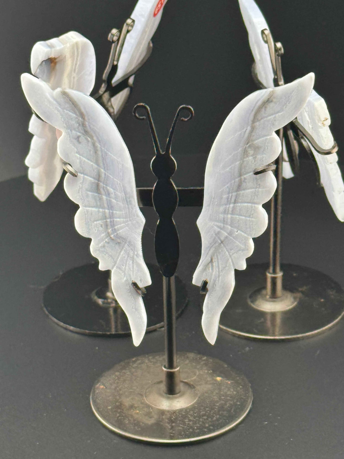 Blue Lace Agate Butterflys (w Stand)